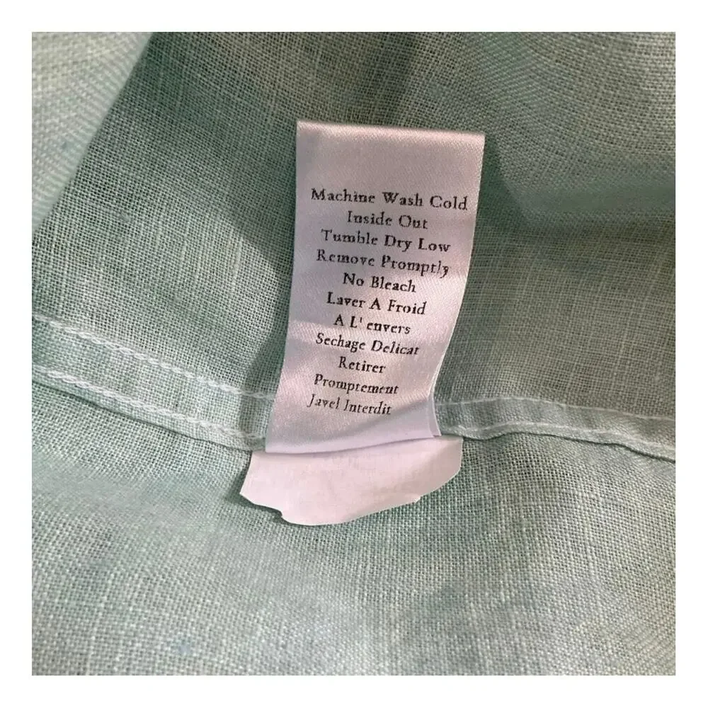 Frank & Eileen Rory Maxi Shirtdress Italian Linen‎ Seafoam Green Size XL